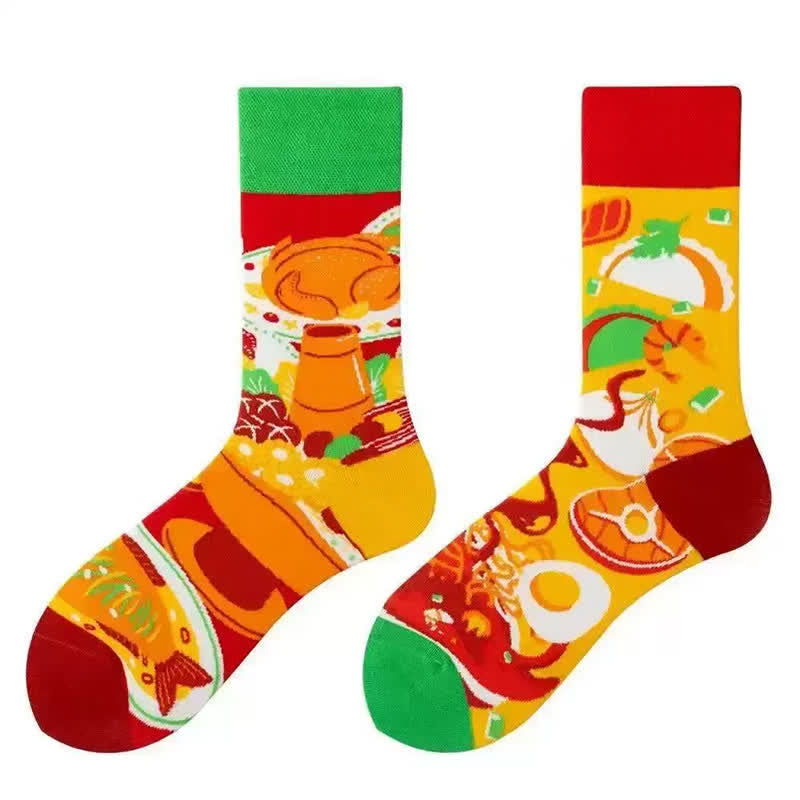 Chaussettes courtes à motifs alimentaires colorés - image 1