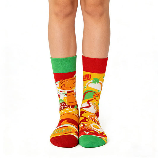 Chaussettes courtes à motifs alimentaires colorés - Orange - EU36-43(US3-9) - image 0