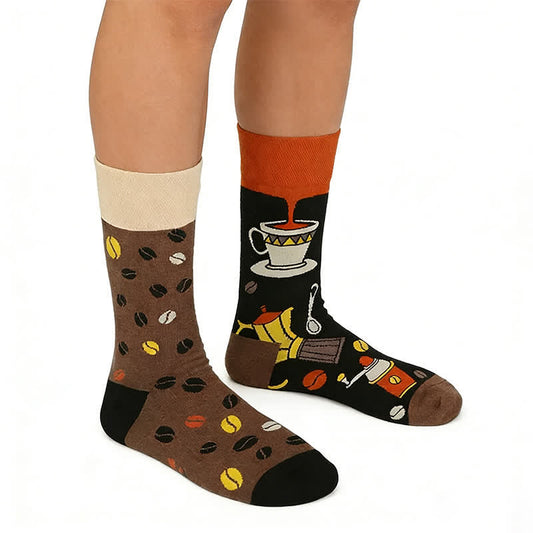 Chaussettes de café à motifs de dessins animés - Café - EU36-43(US3-9) - image 0