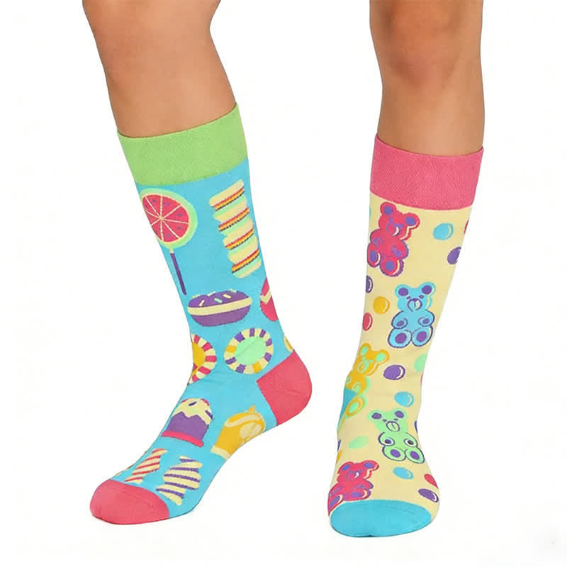 Chaussettes colorées en forme d'oursons en bonbons - Bleu - EU36-43(US3-9) - image 0