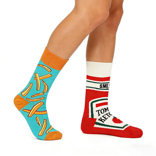 Frites à la sauce tomate, chaussettes courtes - Rouge - EU36-43(US3-9) - image 0