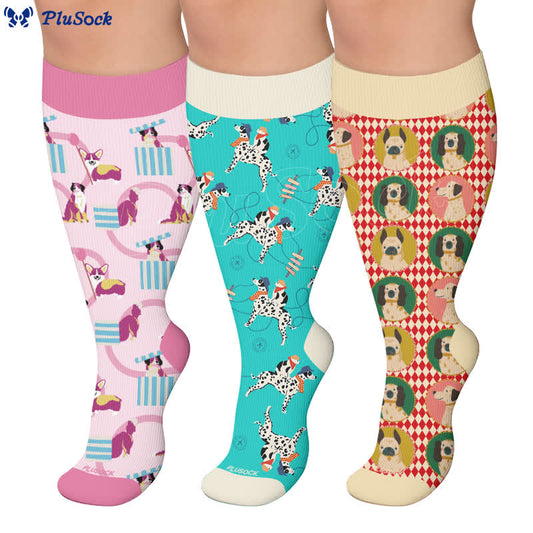 Chaussettes de compression à motif dalmatien mignon - image 0