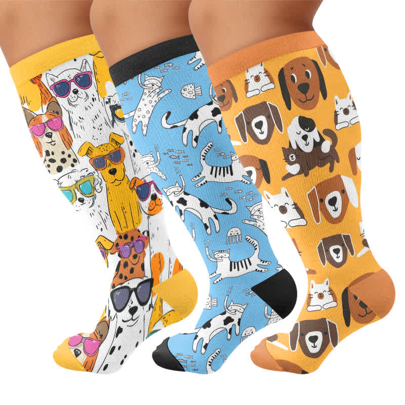 Lunettes de soleil grandes tailles, chaussettes de compression pour chien - Multicolore (3 paires) - 4XL - image 1