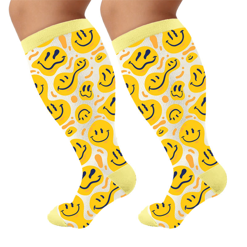 Chaussettes de compression Distorted Smiles grandes tailles - Jaune (1 paire) - 4XL - image 5