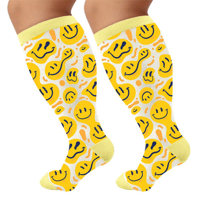 Chaussettes de compression Distorted Smiles grandes tailles - Jaune (1 paire) - 4XL - image 5