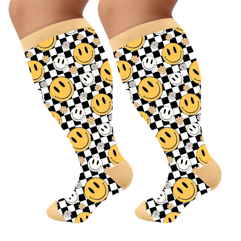 Chaussettes de compression Distorted Smiles grandes tailles - Abricot (1 paire) - 4XL - image 6