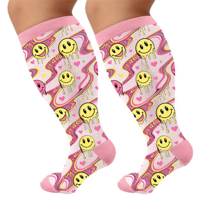 Chaussettes de compression Distorted Smiles grandes tailles - Rose (1 paire) - 4XL - image 7