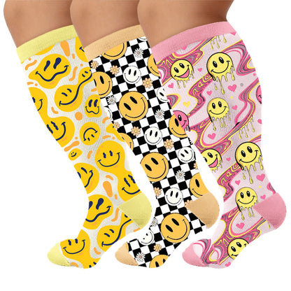 Chaussettes de compression Distorted Smiles grandes tailles - Multicolore (3 paires) - 4XL - image 1