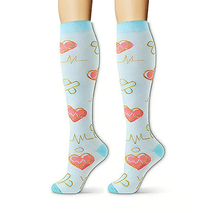 Chaussettes de compression montantes avec moniteur de fréquence cardiaque (6 paires) - image 2