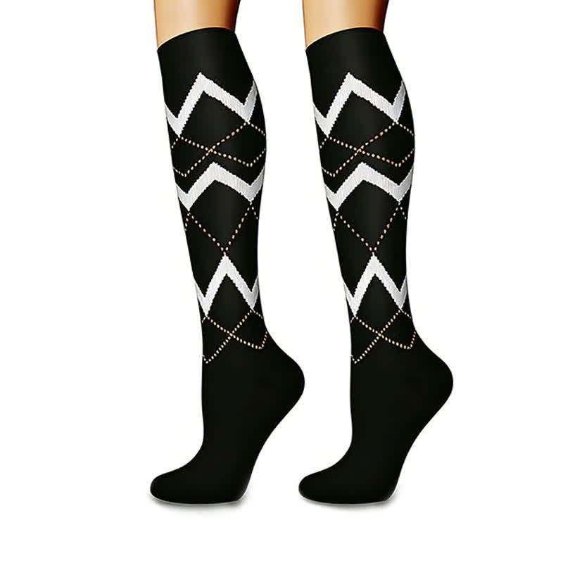 Chaussettes de compression à pois en forme de cœur et d'étoile (6 paires) - image 1