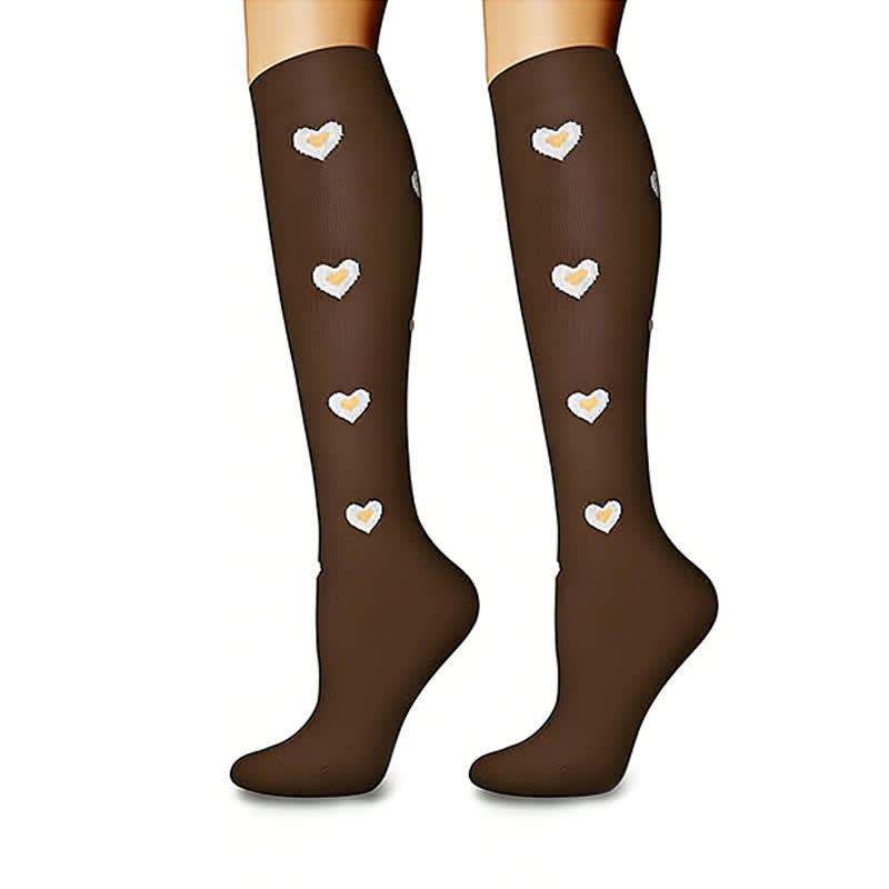 Chaussettes de compression à pois en forme de cœur et d'étoile (6 paires) - image 4