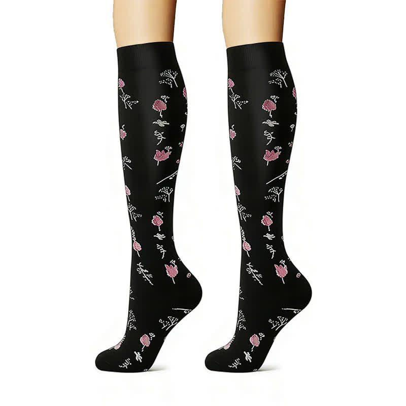 Chaussettes de compression brodées à motif floral (6 paires) - image 2