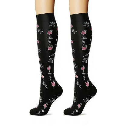 Chaussettes de compression brodées à motif floral (6 paires) - image 2