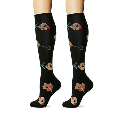 Chaussettes de compression brodées à motif floral (6 paires) - image 3