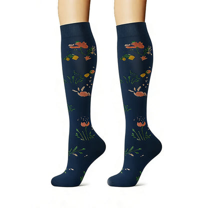 Chaussettes de compression brodées à motif floral (6 paires) - image 5
