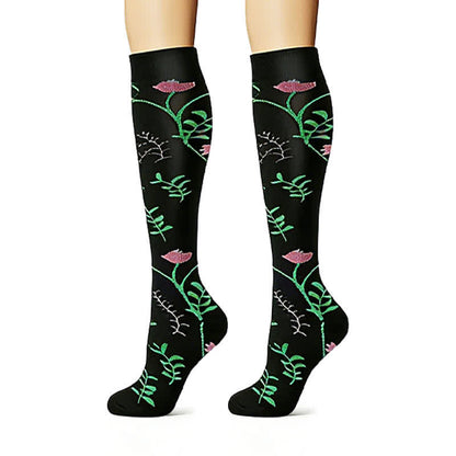 Chaussettes de compression brodées à motif floral (6 paires) - image 6