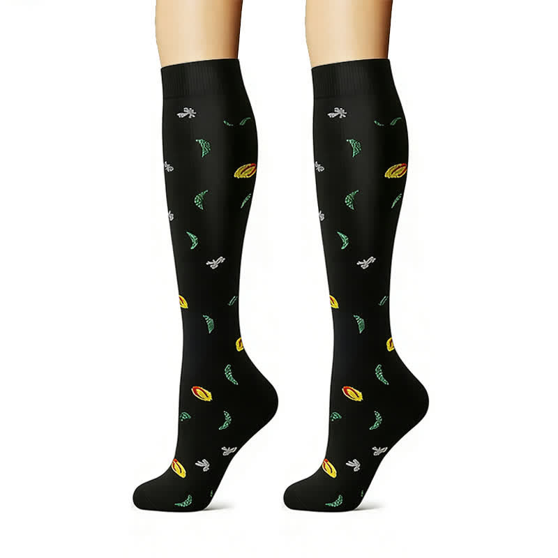 Chaussettes de compression brodées à motif floral (6 paires) - image 4