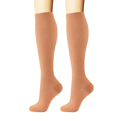 Chaussettes de compression à rayures, à pois et de couleur unie (6 paires) - image 1