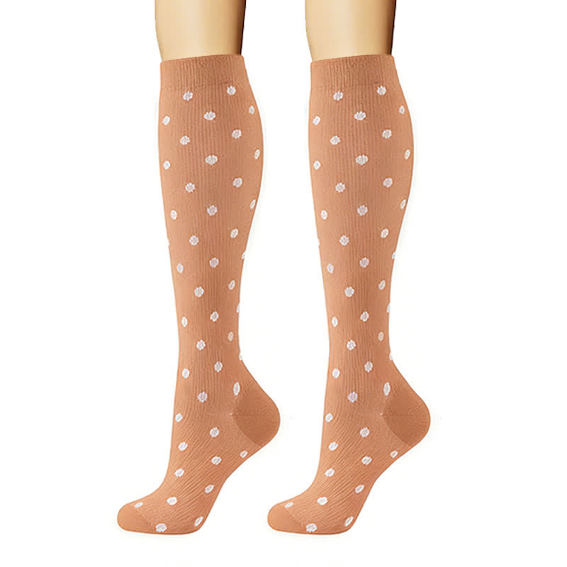 Chaussettes de compression à rayures, à pois et de couleur unie (6 paires) - image 2