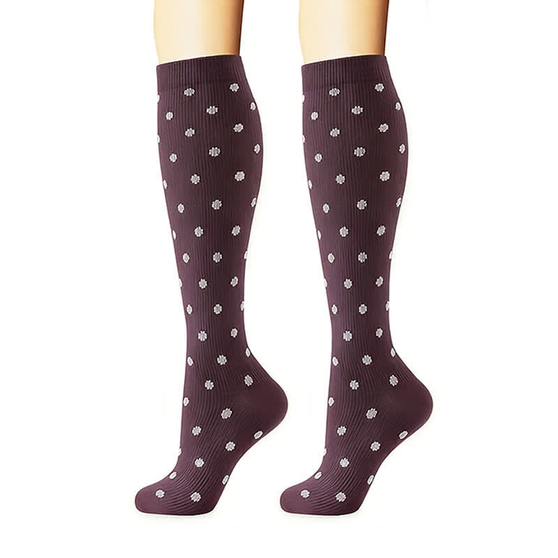 Chaussettes de compression à rayures, à pois et de couleur unie (6 paires) - image 5