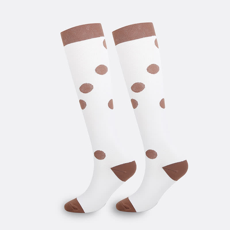 Chaussettes de compression hautes jusqu'aux genoux avec cœur rose (3 paires) - Blanc - S/M - image 2