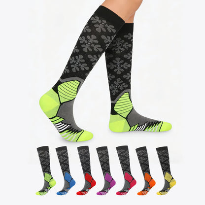 Chaussettes de compression à imprimé flocons de neige (5 paires) - Multicolore - S/M - image 0