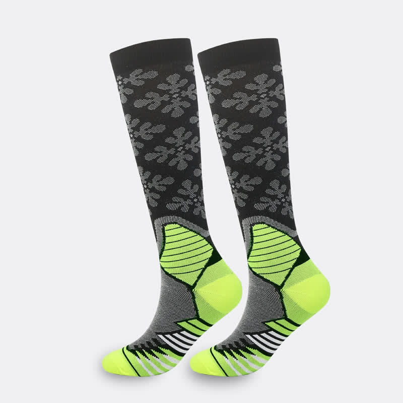 Chaussettes de compression à imprimé flocons de neige (5 paires) - Vert - S/M - image 4