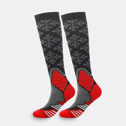 Chaussettes de compression à imprimé flocons de neige (5 paires) - Rouge - S/M - image 3