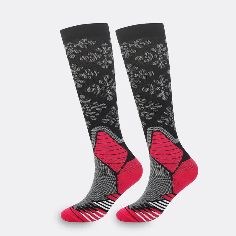 Chaussettes de compression à imprimé flocons de neige (5 paires) - Rose - S/M - image 2