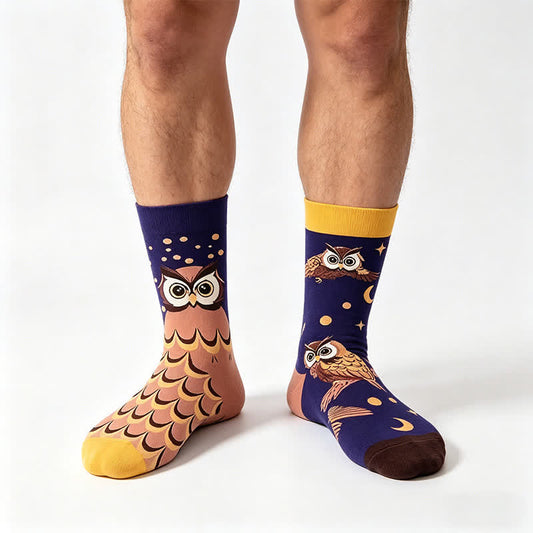 Chaussettes courtes à motif hibou joueur - Violet - EU36-43(US3-9) - image 0