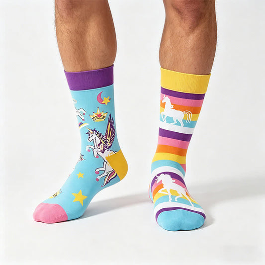 Chaussettes licorne arc-en-ciel - Bleu ciel clair - EU36-43(US3-9) - image 0