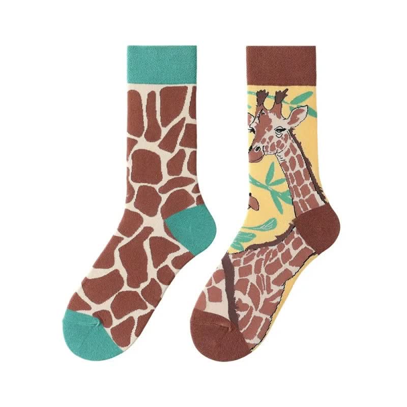 Chaussettes courtes à motif girafe ludique - image 1