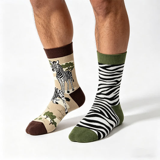 Chaussettes courtes zèbre des steppes ludiques - Vert - EU36-43(US3-9) - image 0