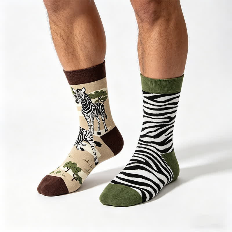 Chaussettes courtes zèbre des steppes ludiques - Vert - EU36-43(US3-9) - image 0