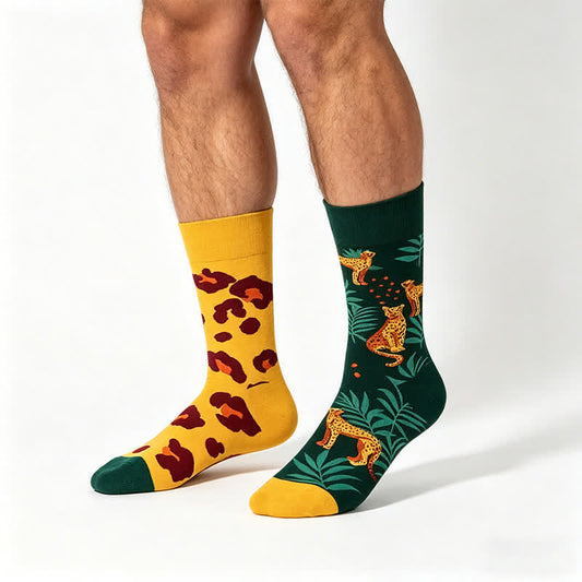 Chaussettes courtes léopard dessin animé - Jaune - UE35-43 (US2-9) - image 0