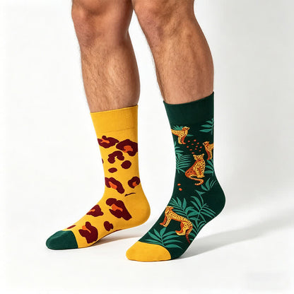 Chaussettes courtes léopard dessin animé - Jaune - UE35-43 (US2-9) - image 0