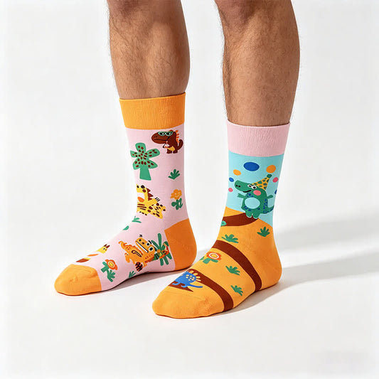 Chaussettes à motifs de dinosaures ludiques - Orange - UE35-43 (US2-9) - image 0