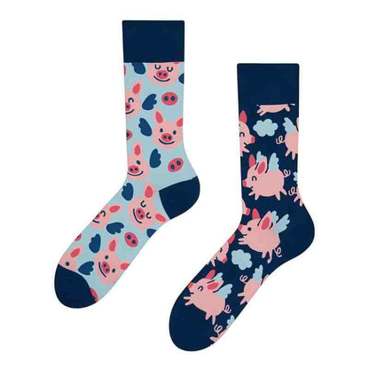 Chaussettes de 40 cm à motif cochon mignon de dessin animé - image 1
