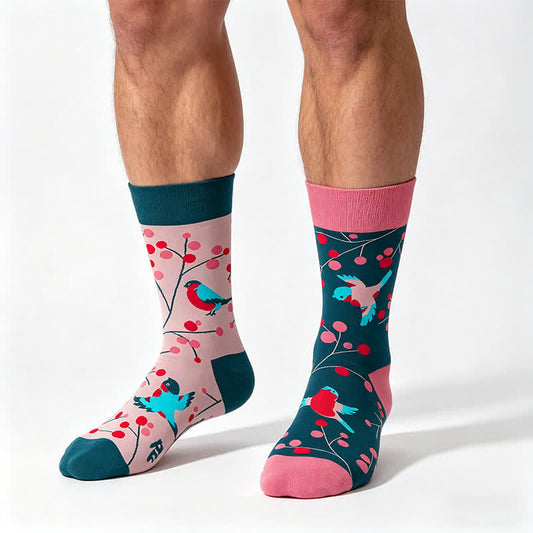 Chaussettes courtes à motif d'oiseau mignon - Rose - UE35-43 (US2-9) - image 0