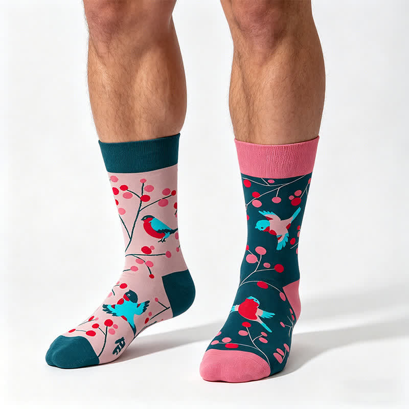 Chaussettes courtes à motif d'oiseau mignon - Rose - UE35-43 (US2-9) - image 0