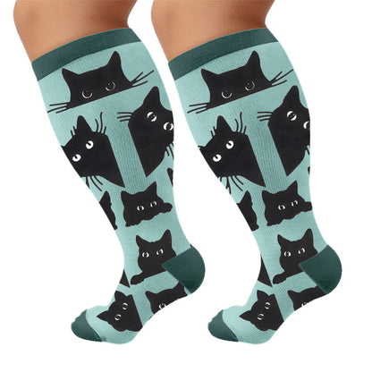 Chaussettes de compression Lazy Cat grande taille - Bleu (1 paire) - 4XL - image 7