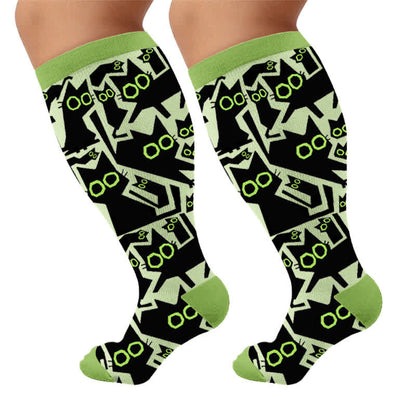 Chaussettes de compression Lazy Cat grande taille - Vert (1 paire) - 4XL - image 6