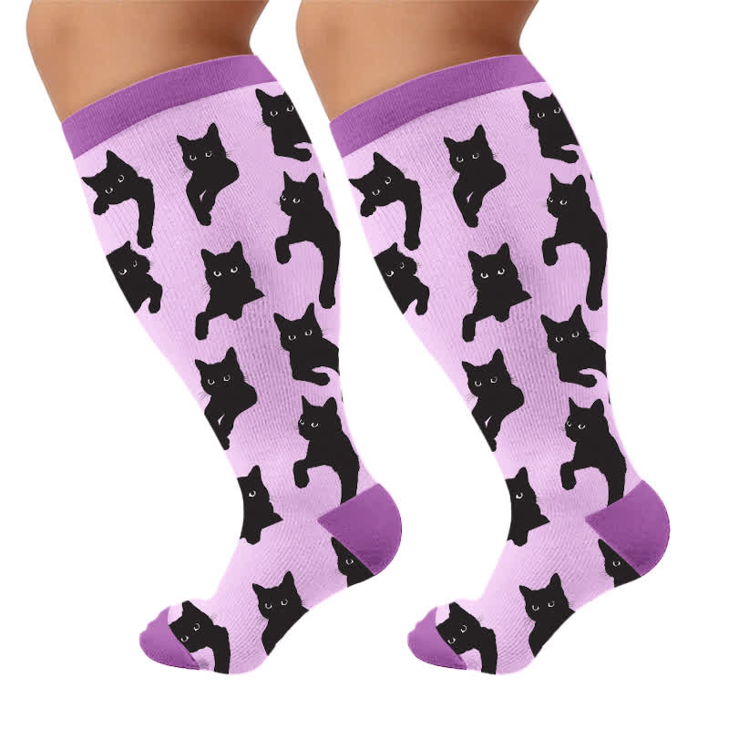 Chaussettes de compression Lazy Cat grande taille - Violet (1 paire) - 4XL - image 5
