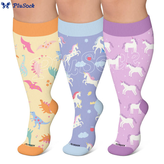 Chaussettes de compression licorne lavande grande taille - image 0