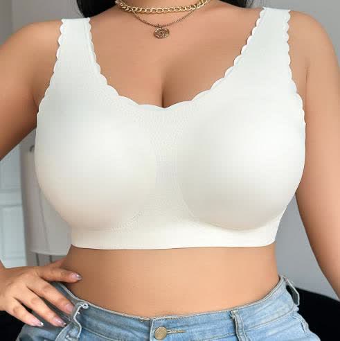 Soutien-gorge sans coutures à larges bretelles - Blanc - 4XL - image 1