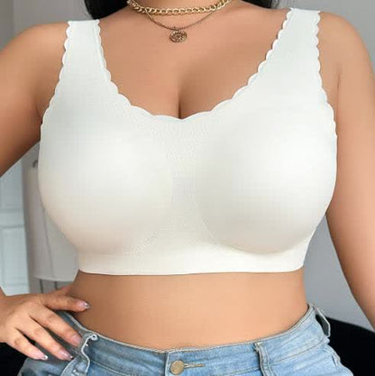 Soutien-gorge sans coutures à larges bretelles - Blanc - 4XL - image 1