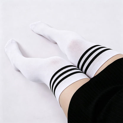 Chaussettes hautes à trois rayures (2 paires) - Blanc - One Size - image 2