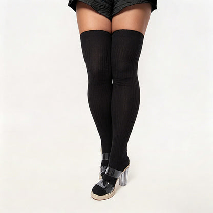 Chaussettes hautes de couleur bonbon - Noir - One Size - image 5