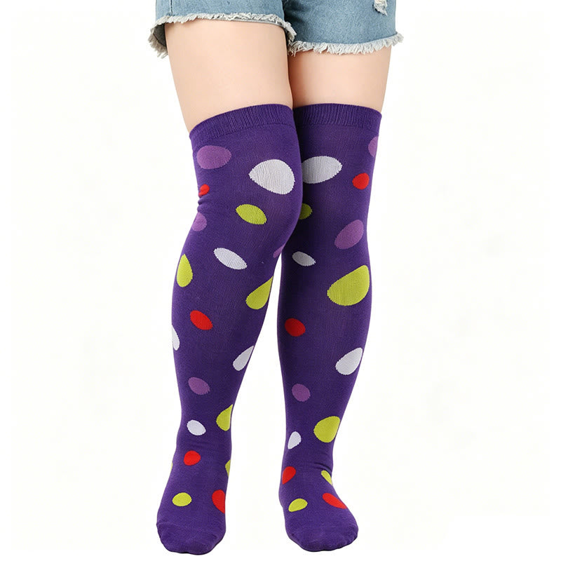 Chaussettes hautes à pois (3 paires) - Violet - One Size - image 8
