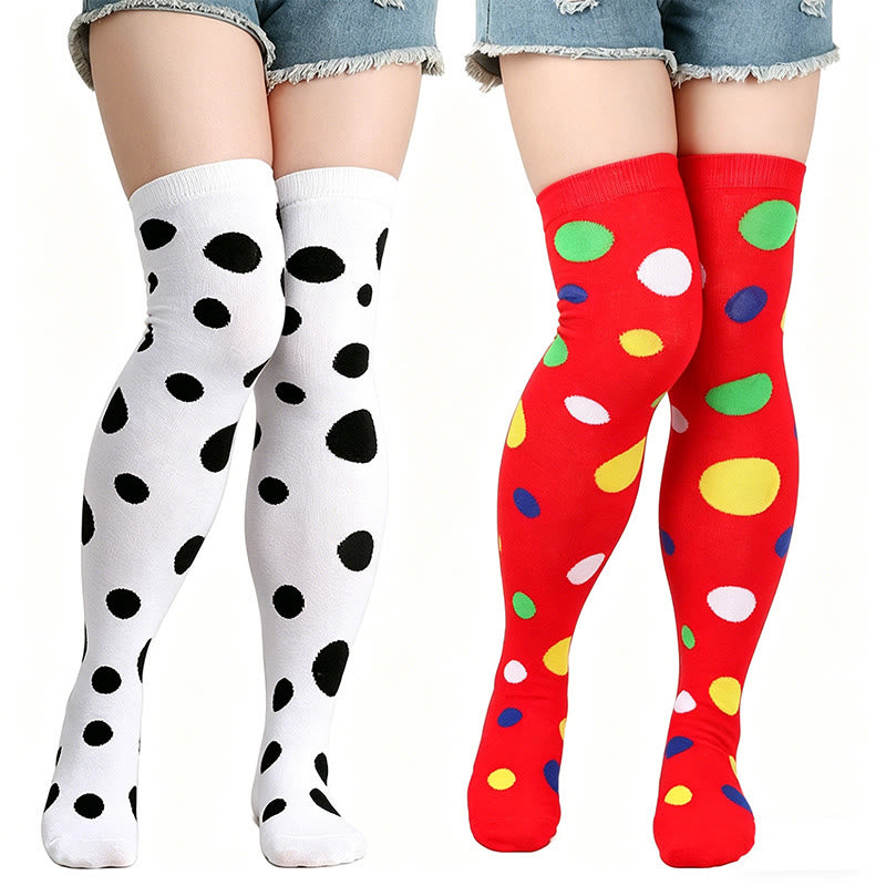 Chaussettes hautes à pois (3 paires) - image 2